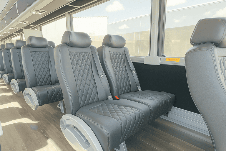 interior of Everett Coach Bus Service charter bus