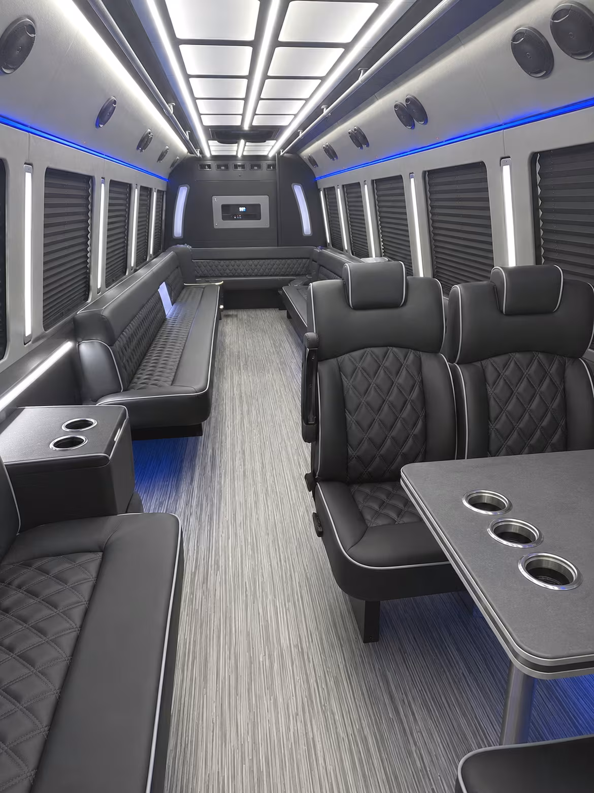 everett 25 passenger party bus inside