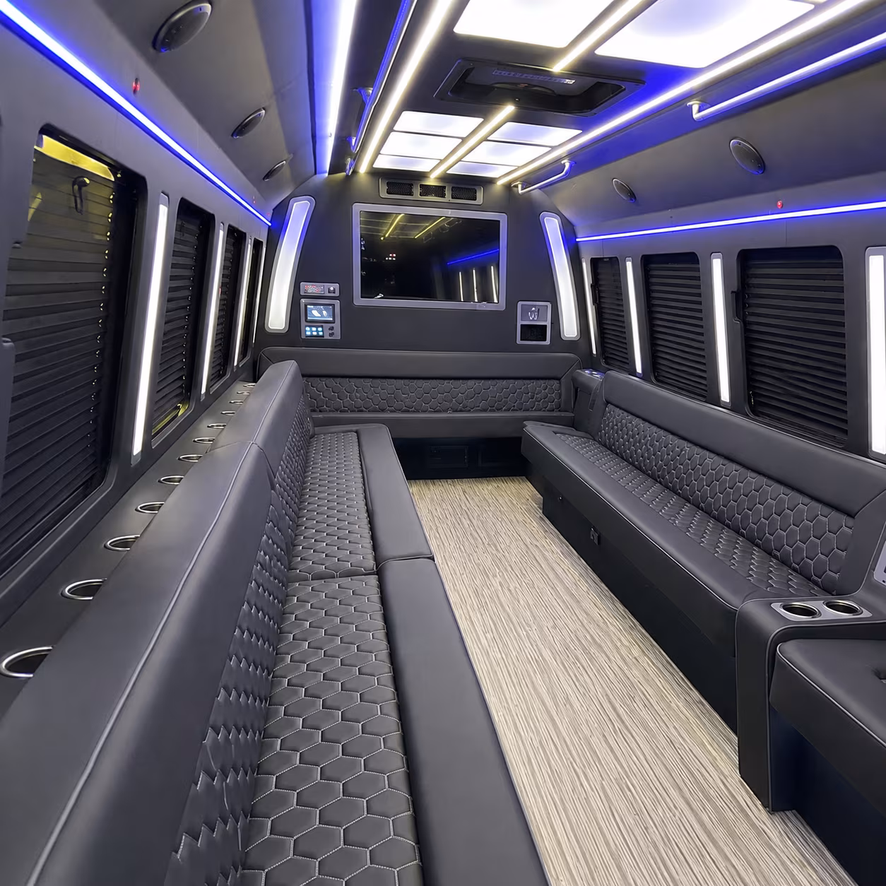 everett 40 passenger party bus inside