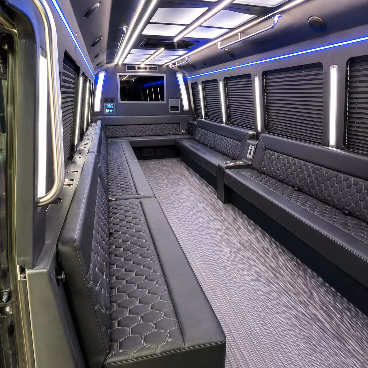 everett 40 passenger party bus interior