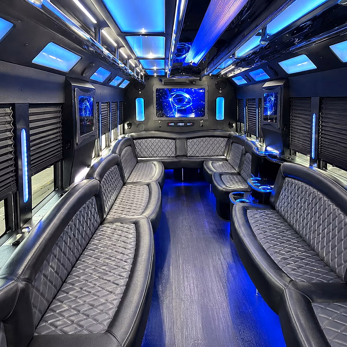 everett 50 passenger party bus interior