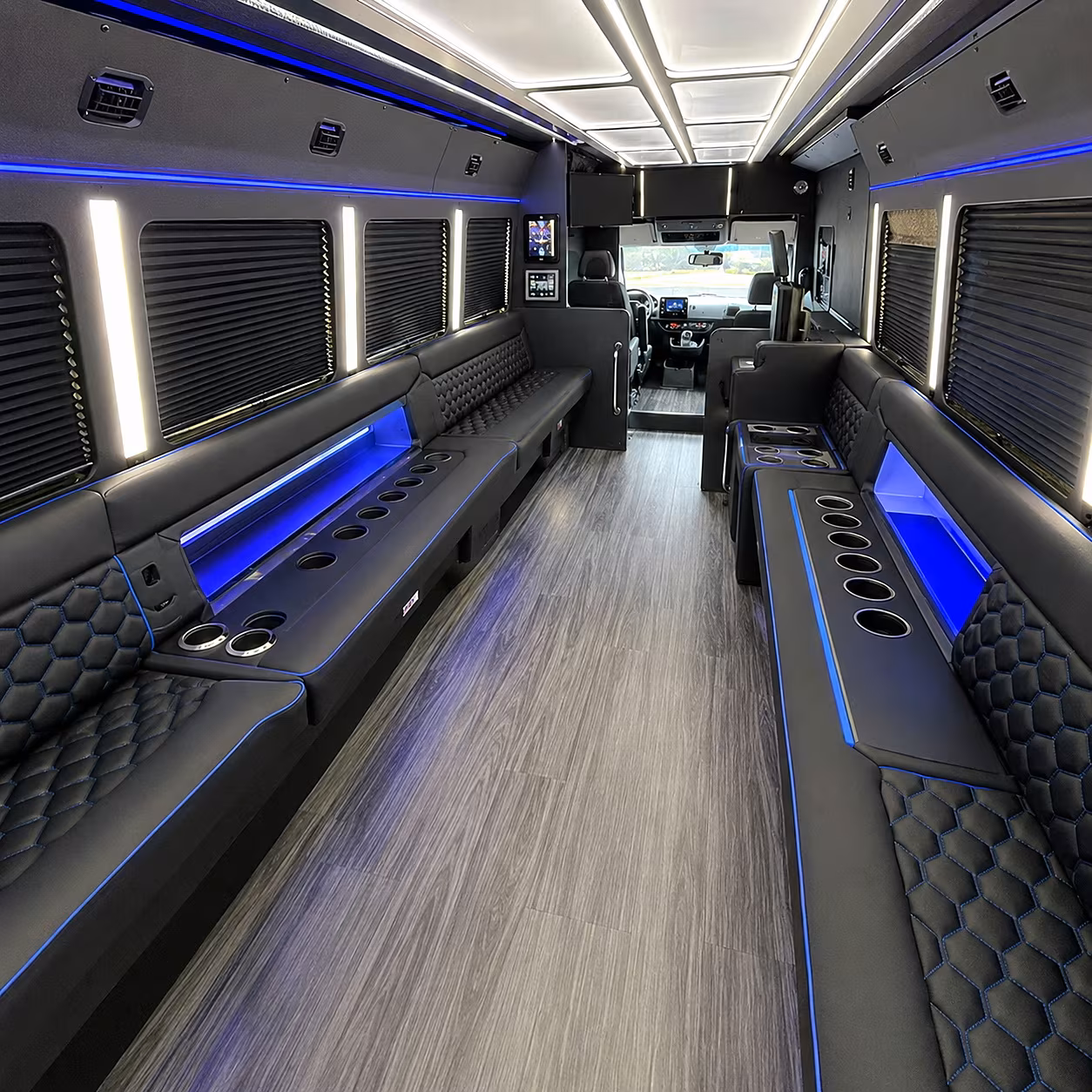 everett party bus rental interior